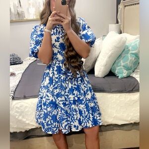 Blue Floral Women's Dress